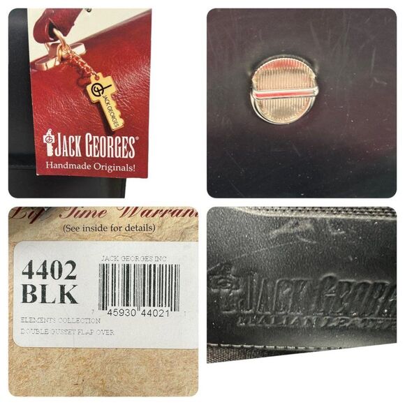 Jack Georges Black Elements Briefcase with Key & Tag - Picture 14 of 16